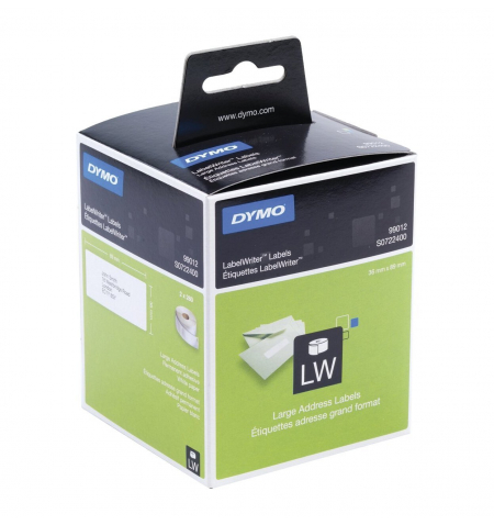 Dymo Permanent Adhesive label white • 89x36mm • 2x256 Labels