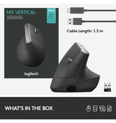 Logitech Wireless Mouse MX Vertical • Graphite