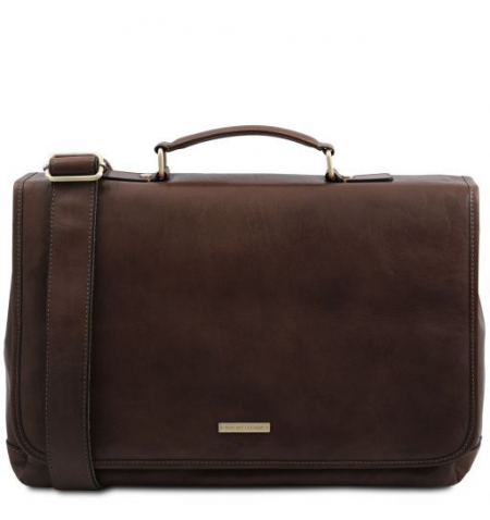 Tuscany Leather Mantova Laptop Briefcase • 16" • Dark Brown
