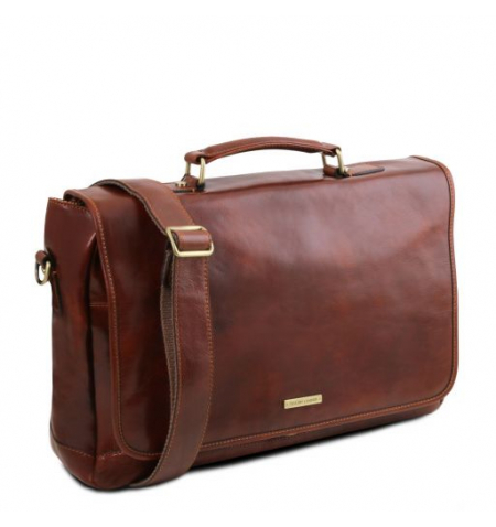 Tuscany Leather Mantova Laptop Briefcase • 16" • Dark Brown