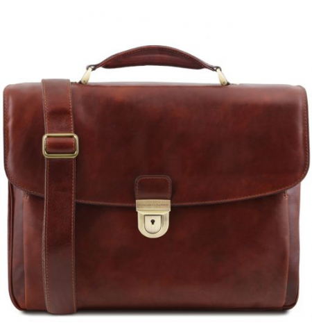 Tuscany Leather Alessandria Laptop Briefcase • 14" • Brown
