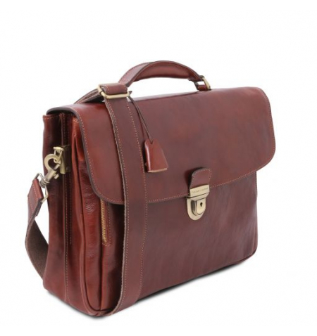 Tuscany Leather Alessandria Laptop Briefcase • 14" • Brown