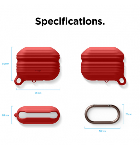 ELAGO Airpods Pro 1 Case Waterproof • Red