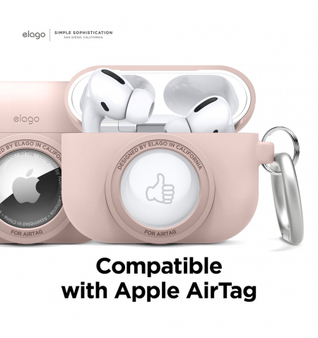 ELAGO AirPods Pro 1 Case Airtag Snapshot • Sand Pink