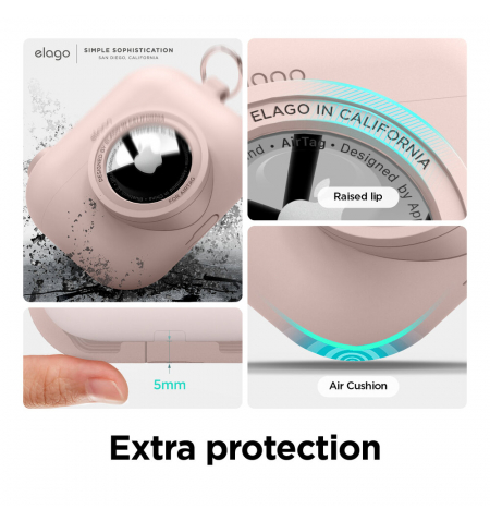 ELAGO AirPods Pro 1 Case Airtag Snapshot • Sand Pink