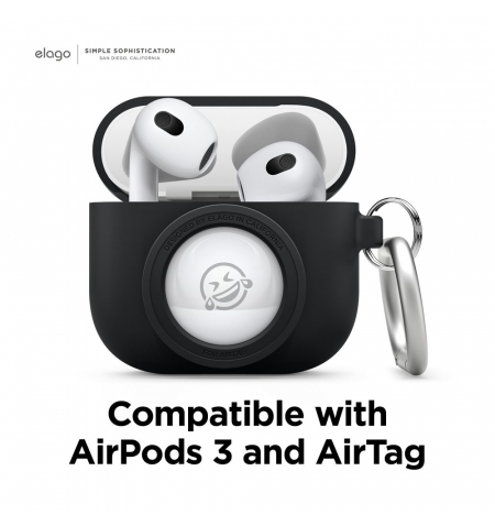 ELAGO Airpods 3 Case with Airtag Slot • Black