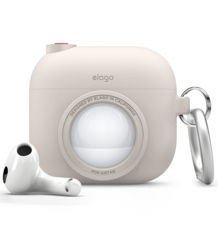 ELAGO Airpods 3 Case with Airtag Slot • Stone