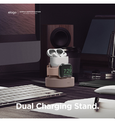 ELAGO Dual Mini Pro Charging Stand • Sand Pink