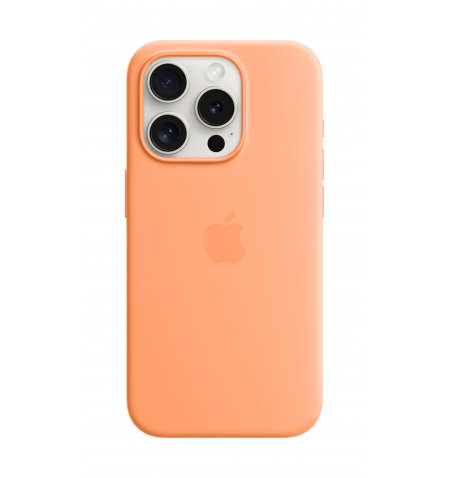 iPhone 15 Pro Silicone Case with MagSafe • Orange Sorbet