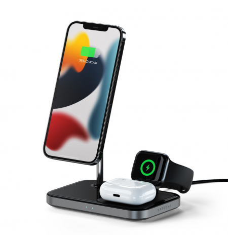 Satechi Magnetic 3 in 1 Wireless Charging Stand • Space Gray