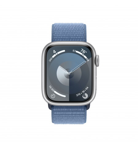 Apple Watch 9 41mm Silver • Winter Blue Sport Loop