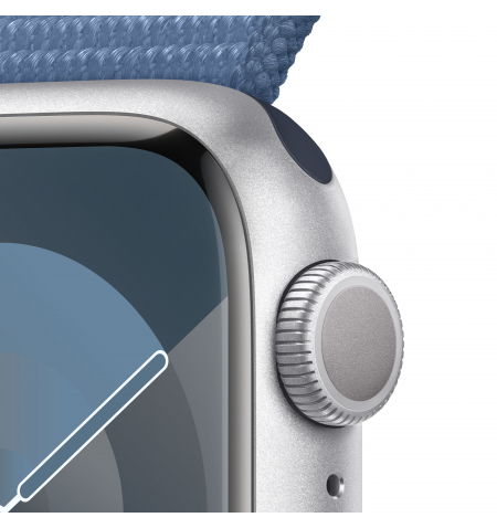 Apple Watch 9 41mm Silver • Winter Blue Sport Loop