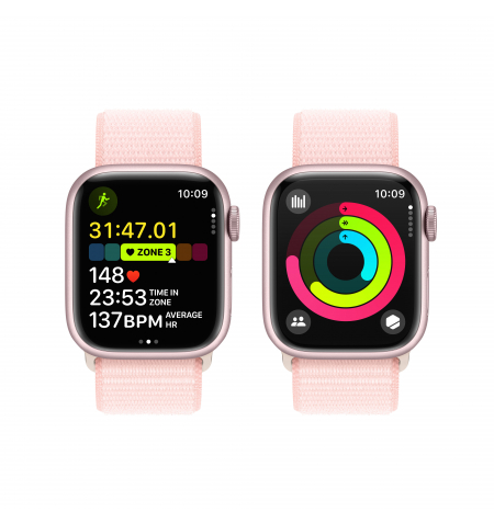 Apple Watch 9 41mm Pink • Pink Sport Loop