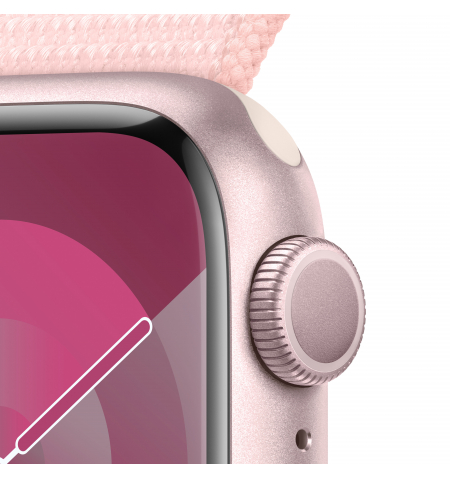 Apple Watch 9 41mm Pink • Pink Sport Loop