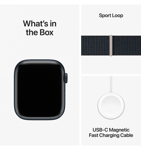 Apple Watch 9 45mm Midnight • Midnight Sport Loop