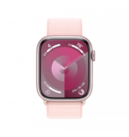 Apple Watch 9 45mm Pink • Pink Sport Loop