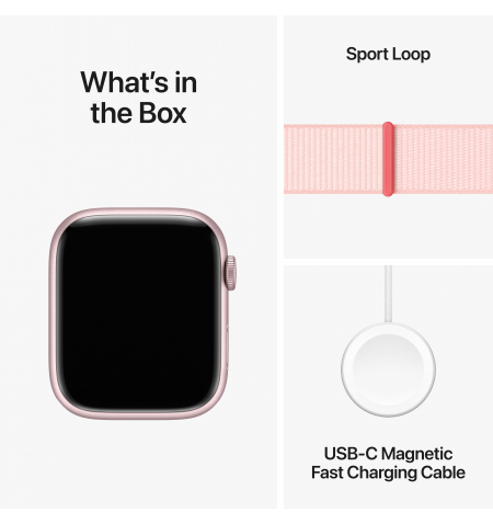 Apple Watch 9 45mm Pink • Pink Sport Loop
