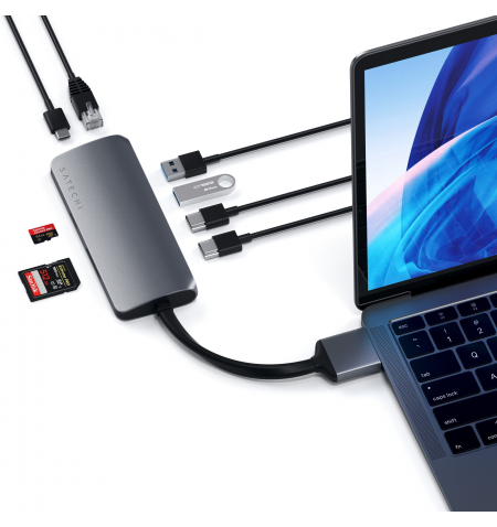 Satechi USB C Dual Multimedia Adapter • Space Gray