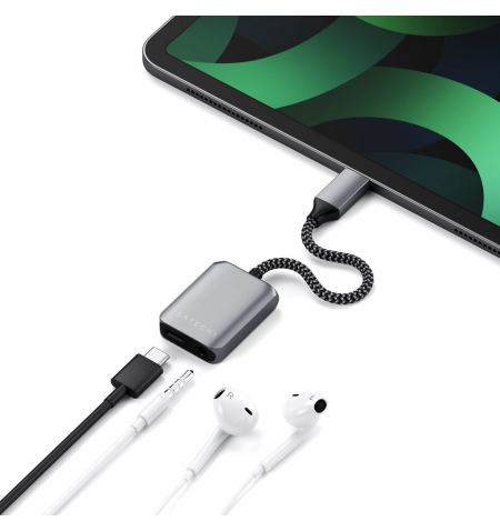 Satechi USB C to 3.5mm Audio   PD Adapter • Space Gray