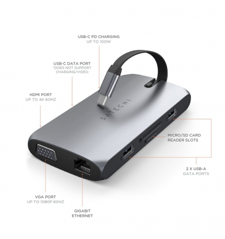 Satechi USB C On the Go Multiport Adapter • Space Gray