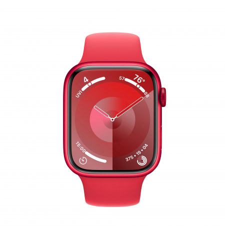 Apple Watch 9 45mm Red •  PRODUCT RED Sport Band • S M
