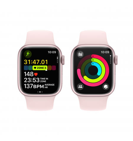Apple Watch 9 41mm Pink • Pink Sport Band • M L