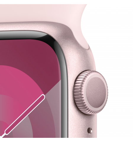 Apple Watch 9 41mm Pink • Pink Sport Band • M L