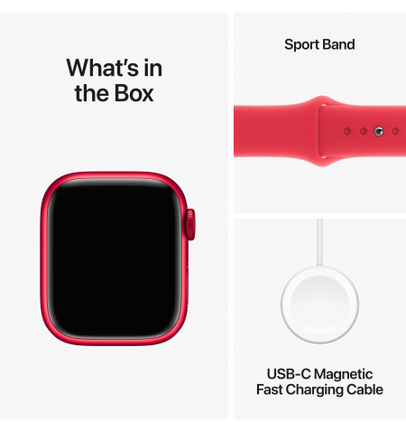 Apple Watch 9 41mm Red •  PRODUCT RED Sport Band • S M