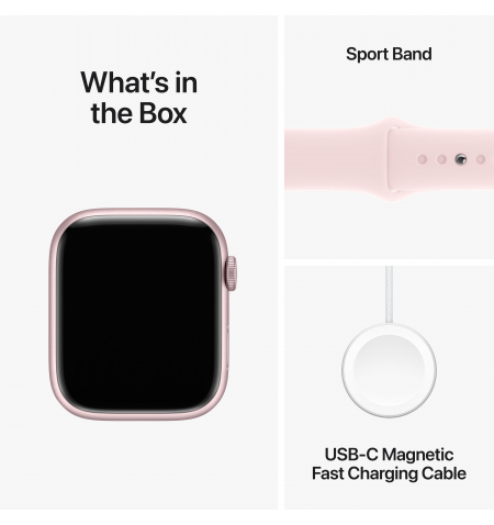 Apple Watch 9 45mm Pink • Pink Sport Band • M L