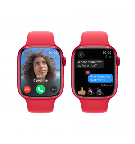 Apple Watch 9 45mm Red •  PRODUCT RED Sport Band • M L