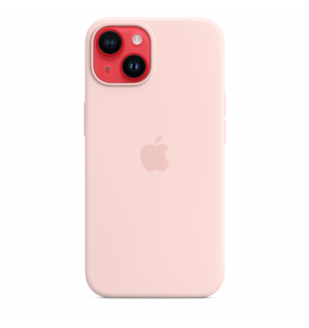 iPhone 14 Silicone Case with MagSafe • Chalk Pink