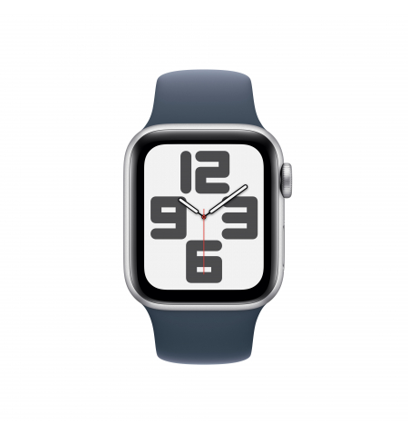Apple Watch SE 2 40mm Silver • Storm Blue Sport Band • S M