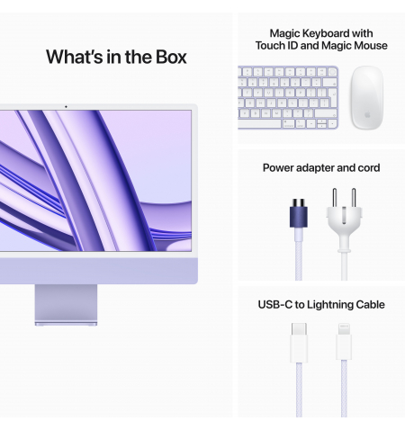 iMac 24" M3 8C 8GB 256GB GPU 10C Gbit SF Touch • Purple