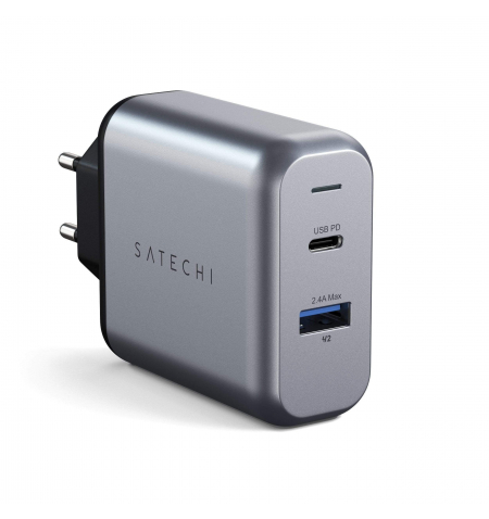 Satechi Wall Charger Dual Port 30W • Space Gray